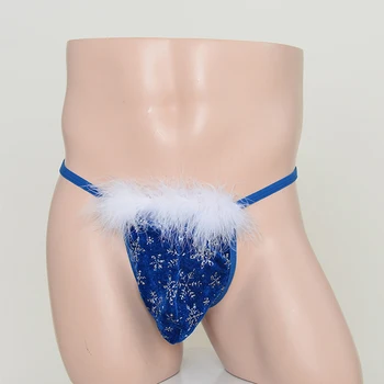 Moške Seksi Prozorni T-nazaj Tangice Sissy Bikini Perilo Čisto Plišastih Perilo Božič Mini Hlačke Sissy Erotično Perilo