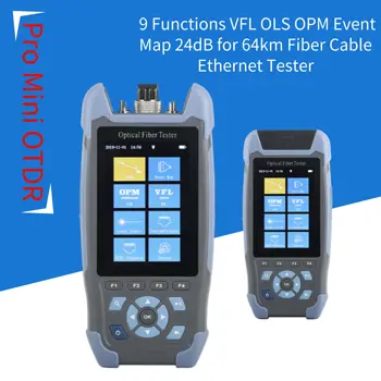 Pro Mini OTDR svjetlovodni Reflectometer 980rev z 9 Funkcijami VFL OLI OPM Dogodek Zemljevid 24dB za 64km Optični Kabel Ethernet Tester