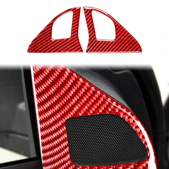 Rdeča Pravi Ogljikovih Vlaken Za Mitsubishi Lancer EVO GTS Avto Levi in Desni Zvočnik Plošča Dekoracijo Nalepke Auto Spremembe
